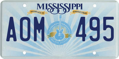 MS license plate AOM495