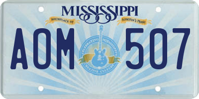 MS license plate AOM507