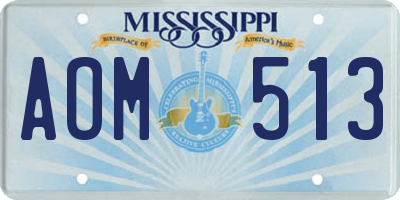 MS license plate AOM513