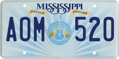 MS license plate AOM520