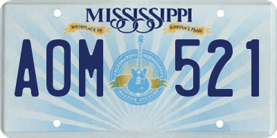 MS license plate AOM521