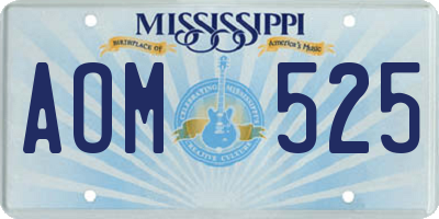 MS license plate AOM525