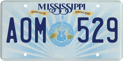 MS license plate AOM529