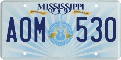 MS license plate AOM530