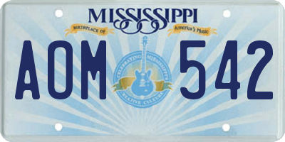 MS license plate AOM542
