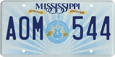 MS license plate AOM544