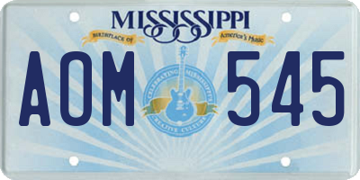 MS license plate AOM545