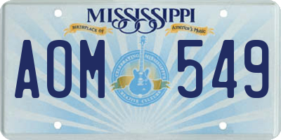 MS license plate AOM549