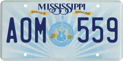 MS license plate AOM559