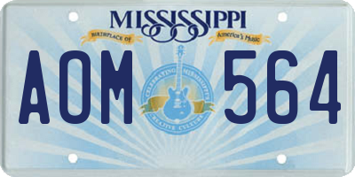 MS license plate AOM564