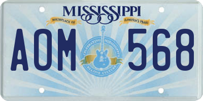 MS license plate AOM568