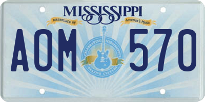 MS license plate AOM570
