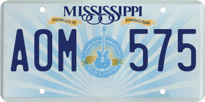 MS license plate AOM575
