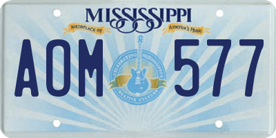 MS license plate AOM577