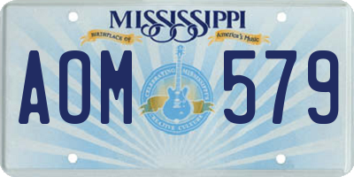 MS license plate AOM579