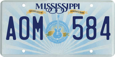 MS license plate AOM584