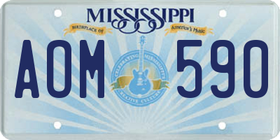 MS license plate AOM590