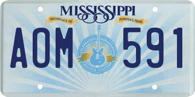 MS license plate AOM591