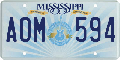 MS license plate AOM594