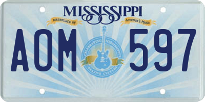 MS license plate AOM597