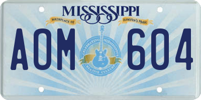MS license plate AOM604