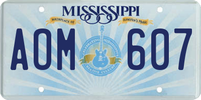 MS license plate AOM607