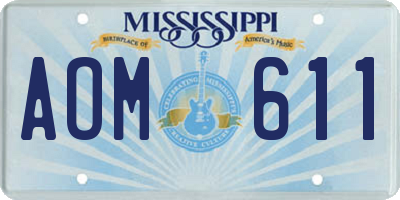 MS license plate AOM611