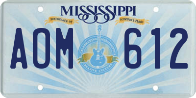 MS license plate AOM612