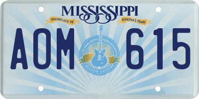MS license plate AOM615