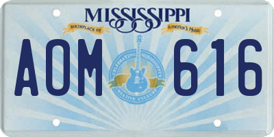 MS license plate AOM616