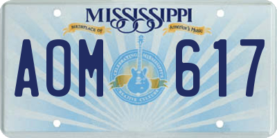 MS license plate AOM617