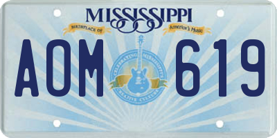 MS license plate AOM619