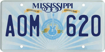MS license plate AOM620