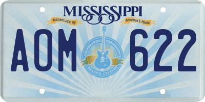 MS license plate AOM622