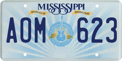 MS license plate AOM623