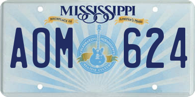 MS license plate AOM624