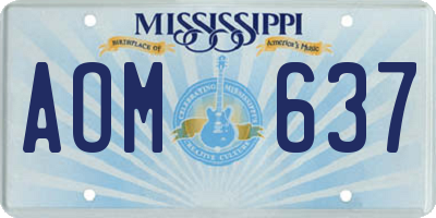 MS license plate AOM637