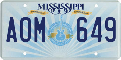 MS license plate AOM649