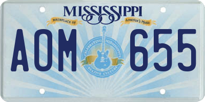 MS license plate AOM655