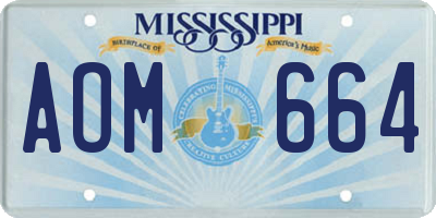 MS license plate AOM664