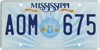 MS license plate AOM675