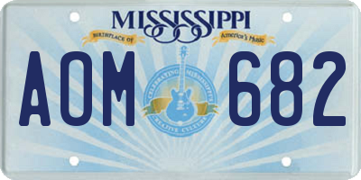 MS license plate AOM682