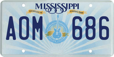 MS license plate AOM686