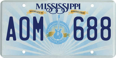 MS license plate AOM688