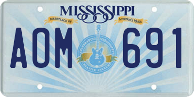 MS license plate AOM691