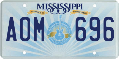 MS license plate AOM696