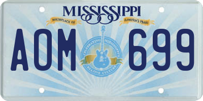 MS license plate AOM699