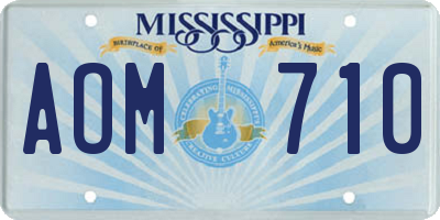 MS license plate AOM710