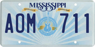 MS license plate AOM711