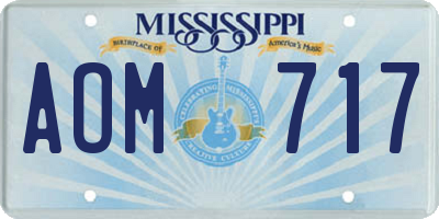 MS license plate AOM717